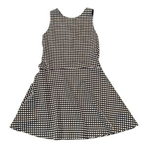 EIGHT SIXTY, WOMENS, BLACK WITH WHITE CHECK PRINT, SKATER DRESS. SIZE M